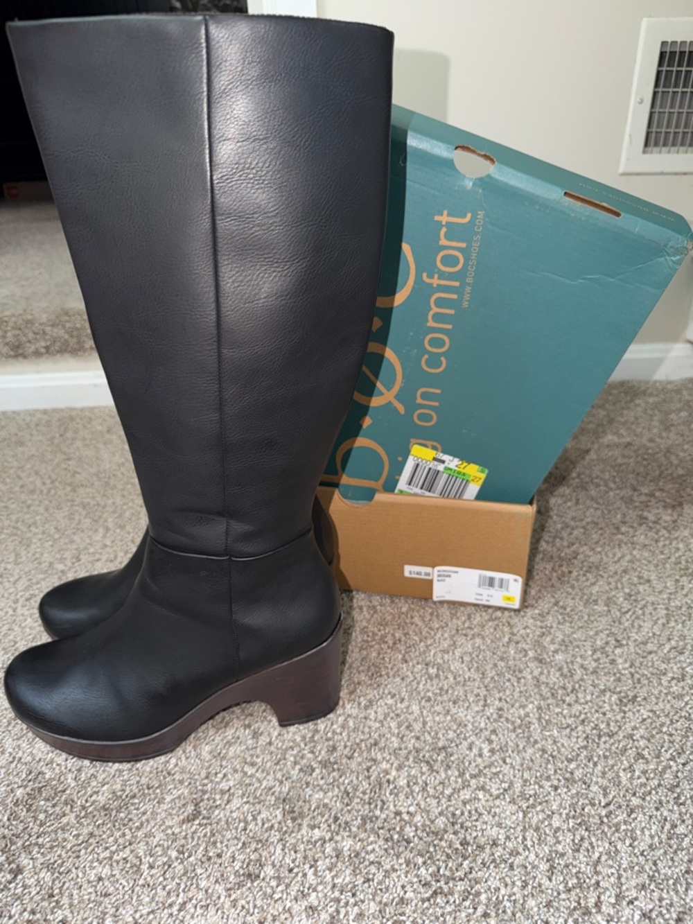boc Brogan Black Knee-High Platform Boots